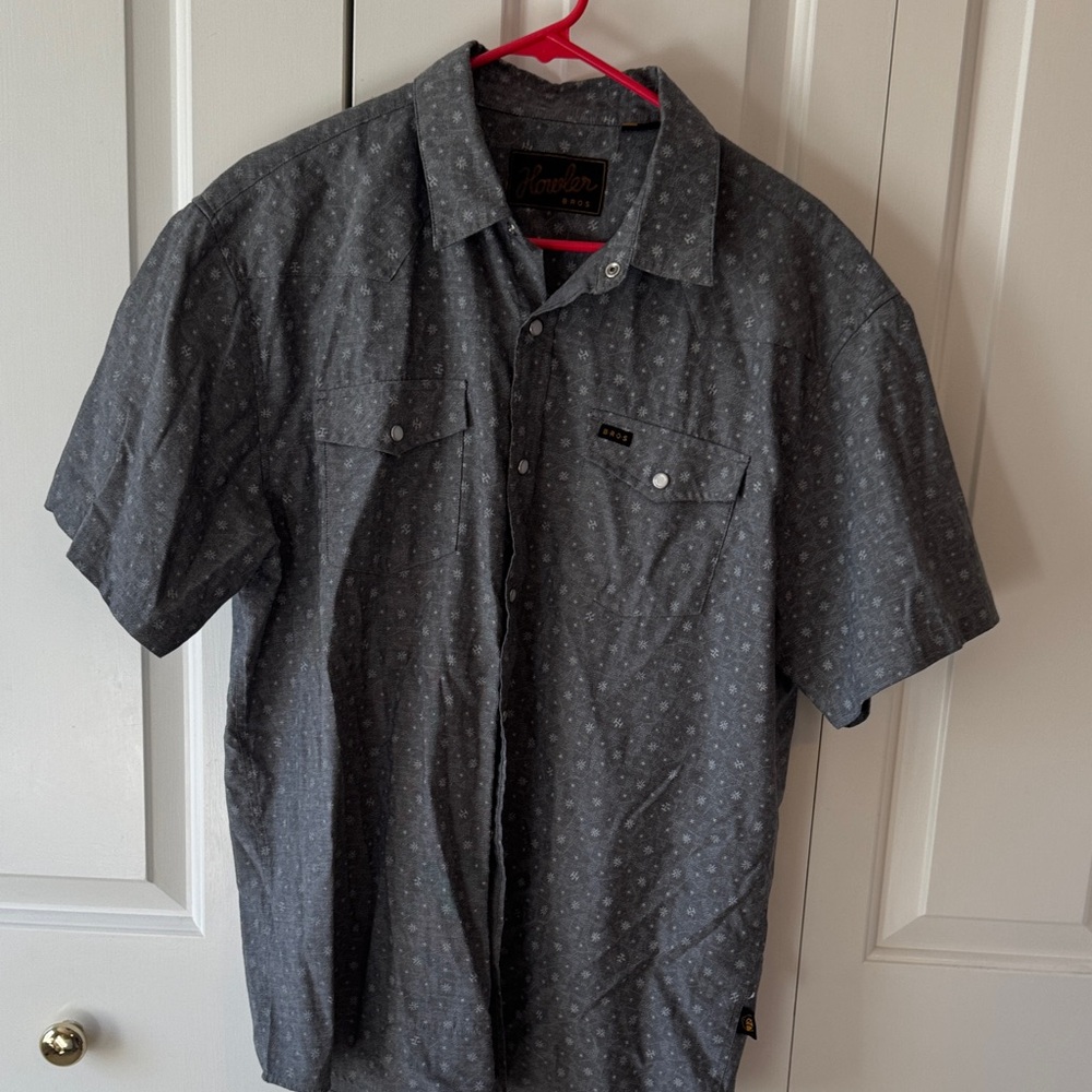 Howler Brothers Charcoal Patterned Button Down Sh… - image 1